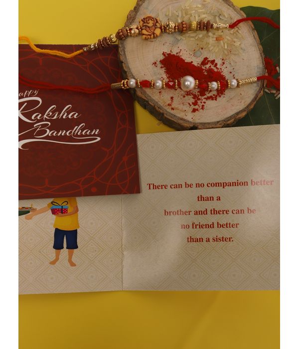 YouBella 2 Rakhi and 2 Greeting Card Combo for Brother, Rakhi Gift for Brother/bhaiyya/bhai (Style 1)